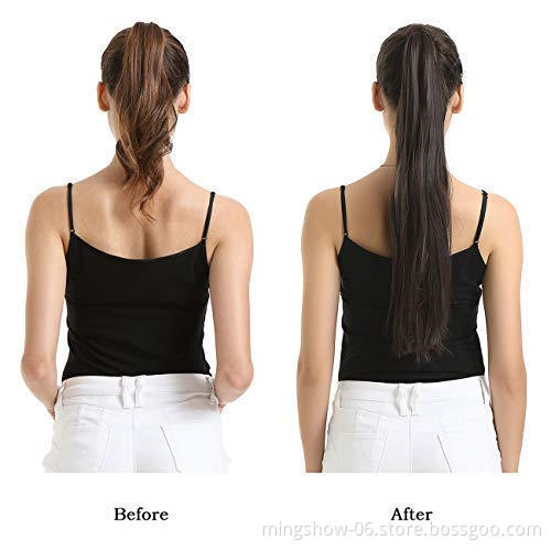 Popular hair extension pony tail hair clip, xuchang clip in pony tail maker